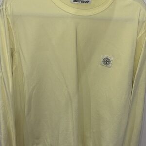 Stone Island Men's Light Yellow Long Sleeve Tee